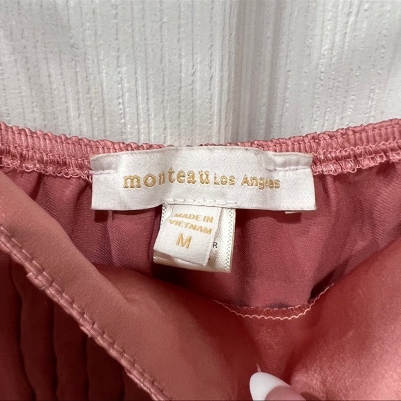 Monteau Rose Pink Sati Peplum Cami Tank Top M - Picture 4 of 5